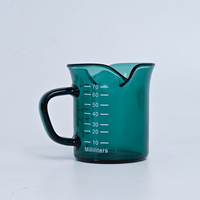 Ensemble de 6 tasses à mesurer en verre 70 ml / 2,37 oz, mini-pichets de couleurs assorties pour la cuisine, la pâtisserie, la préparation de sirops, de sauces, cadeau de cuisine