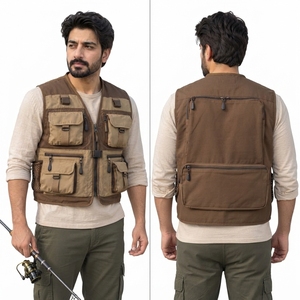 <b>Men</b> Fishing <b>Vest</b> Made With Durable Polyester Fabric Lightweight Construction Multiple Utility Pockets Secure Zipper Closure - Product Image 6