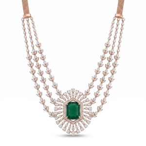 Collier en or 14K massif avec diamant de laboratoire, design créatif, sertissage pavé, cadeau unique, bijou de style vintage, testeur inclus - Product Image 4