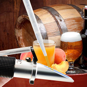 Réfractomètre optique pour bière, double échelle 0-32% Brix & 1.000-1.130 SG de moût, ATC, sans batterie, corps en aluminium, pour jus de fruits et sucre - Product Image 1