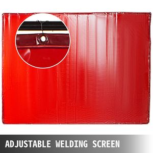 Escudo de Soldadura Portátil de Vinilo Resistente al Fuego, Marco de Pantalla de 8 x 6 Pulgadas con 4 Ruedas, Cortina Protectora Roja para Protección en el Sitio de Trabajo - Product Image 5