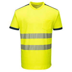 T-shirt de sécurité réfléchissant sur mesure OEM pour les travailleurs de la construction routière, manches courtes, vêtements de sécurité haute visibilité - Product Image 5