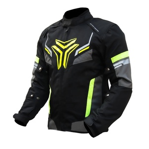 เสื้อแจ็คเก็ตมอเตอร์ไซค์สะท้อนแสงสีดำสำหรับผู้ชาย แขนยาว ระบายอากาศได้ดี ใส่ได้ทุกฤดู ดีไซน์โลโก้ด้านหน้า - Product Image 3