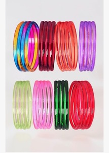 ชุดกำไลอะคริลิคแบบซ้อนได้ สีใส ชมพู แดง ส้ม เขียว เครื่องประดับเรซิ่น สไตล์ลำลอง แฟชั่นสำหรับทุกเพศ เป็นมิตรกับสิ่งแวดล้อม - Product Image 3