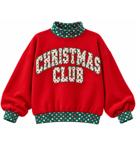 <b>Women's</b> <b>Christmas</b> Oversized Mock Neck <b>Sweatshirt</b> Custom Polka Dot Long Sleeve Winter Holiday Pullover Wholesale Private Lable - Product Image 2