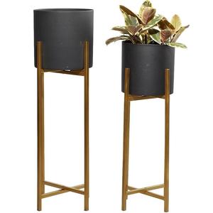 Jardinière Métallique avec Base Équilibrée en Fil Métallique Noir, Fournitures d'Usine, Jardinières en Métal, Pot en Fer Doré pour Fleurs, Nouvelle Arrivée - Product Image 5
