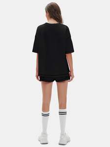 Conjunto de Dos Piezas Casual y Dulce para Mujer, Conjunto de Verano, Top de Manga Corta Cómodo, Pantalones Cortos, Ecológico y Transpirable - Product Image 4