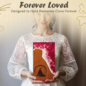 Traditional Wooden Funeral Urn for Adults Handmade Wooden Urn with Floral Carving by AYAANS - Product Image 3