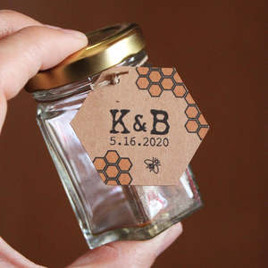 Étiquettes personnalisées pour bocaux Mason ou étiquettes de mariage, étiquettes suspendues personnalisées, mini-étiquettes de style bagage en papier kraft avec votre logo - Product Image 2