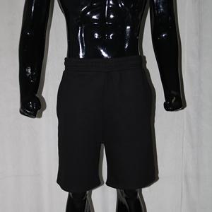 Shorts Bermuda en Coton Noir pour Homme, Taille Élastique, Couleur Unie, Tricoté Respirant, Coupe Mi-Haute FINER THREADS - Product Image 1