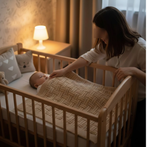 Couverture pour bébé en coton tricoté 100% écologique moderne de qualité supérieure 70x100 cm |   Poussette respirante et légère pour toutes les saisons, usage quotidien - Product Image 4