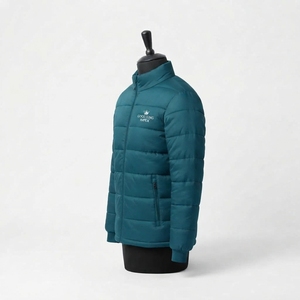 Chaqueta Acolchada de Lona con Capucha para Hombre, Talla Grande, Logotipo Personalizado, Transpirable, de Secado Rápido, para Invierno y Actividades al Aire Libre - Product Image 3
