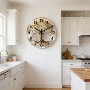 Large <b>Modern</b> Resin Analog Quartz <b>Wall</b> <b>Clock</b> Snowflake Pattern Antique Design Living Room Single Face Christmas Battery Powered - Product Image 3