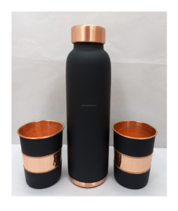 Premium Quality Personalized Pure Copper Water <b>Bottle</b> Glass Lid Wholesale Supply for Daily Use Travel Boiling Water Applicable - Product Image 1