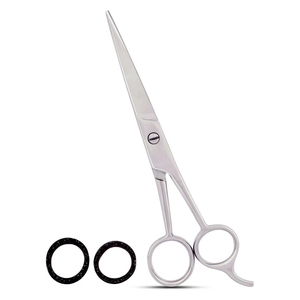 กรรไกรตัดผมสวยงาม ปลายใบมีดคมสำหรับการตัดอย่างแม่นยำ ใช้ในบ้านและร้านเสริมสวย สแตนเลสเกรดพรีเมียม (สีเงิน) - Product Image 4