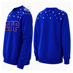 เสื้อสเวตเชิ้ตประดับมุกสำหรับผู้หญิง Sigma Gamma Rho ปักตัวอักษรกรีก คอกลม แขนยาว สไตล์ลำลอง เสื้อพูลโอเวอร์สำหรับชมรมนักศึกษา - Product Image 3