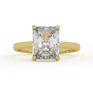 Radiant Cut Moissanite Diamond Double Claw <b>Solitaire</b> Smooth Band Romantic Propose Gift 925 Sterling <b>Silver</b> <b>Ring</b> - Product Image 5