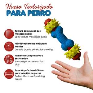 ของเล่นเคี้ยวพลาสติกทนทานยี่ห้อ Yommy ขนาด 18 ซม. รูปทรงกระดูกมีหนาม ของขวัญสุดเซอร์ไพรส์สำหรับสุนัขพันธุ์ปอมเมอเรเนียน ของเล่นสัตว์เลี้ยง - Product Image 2