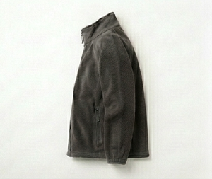 Chaqueta de Forro Polar Negra para Hombre, Cierre Completo, Cuello Alto, Estilo Casual para Otoño, Corte Regular, Tejido de Poliéster, Color Sólido - Product Image 5