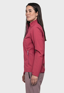 Chaqueta de exterior de alta calidad para mujer, color rosa oscuro, con cremallera completa, cuello alto, forro polar térmico, cortavientos, venta al por mayor. - Product Image 3