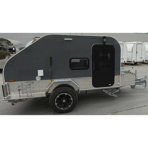 Caravane de camping haut de gamme moderne pour une personne, remorque utilitaire routière, toilettes, construction en acier, plancher en bois, charge utile de 1500 kg - Product Image 1