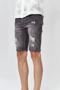 New Customized Men's Summer Fashion Casual <b>Woven</b> High Elastic Waist Denim <b>Shorts</b> 100% Cotton Quick Dry Breathable Eco-Friendly - Product Image 5