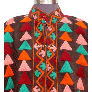 Veste matelassée en coton 100% brodée Cotrise, nouveau motif de haute qualité, fabriquée à la main en Inde, manches longues, col montant, pour femme, automne - Product Image 3