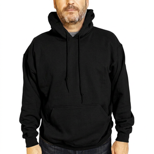 Sudadera con Capucha Azul Marino para Hombre, Corte Regular, Tejido de Algodón, Estilo Casual, Color Sólido, para Otoño - Product Image 2