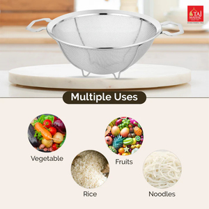 Panier de réfrigérateur multifonctionnel en acier inoxydable S.S. Flora avec renfort en maille, panier de drainage pour aliments - Product Image 5