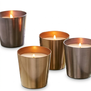Pot à bougie en cuivre vide, contenants métalliques pour bougies, en vrac, avec logo personnalisé, récipient à bougie or rose pour la fabrication de bougies en cire de soja sous marque privée - Product Image 5
