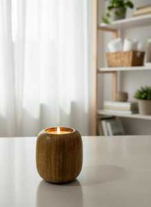 Vintage Wooden Tealight <b>Candle</b> Holder Hand Crafted Round Housewarming Nature Table Decor Eco Friendly <b>Xmas</b> Birthday Gift Her Him - Product Image 1