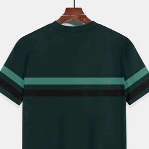 T-shirts personnalisés à rayures, col rond, design unique, produit fiable, pour vêtements d'enfants. - Product Image 4