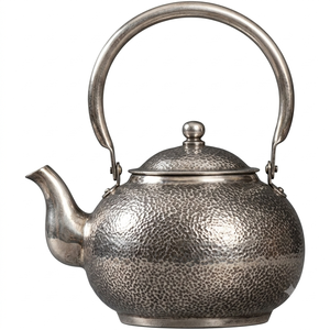 Bouilloire à thé en métal doré martelé avec couvercle et poignée en métal, design moderne et luxueux pour la cuisine, théière artisanale en promotion - Product Image 6