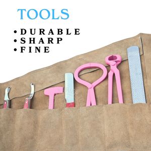 Kit de herramientas para el recorte y prueba de pezuñas de caballos con lima de pezuñas, pulidor, alicate para abcesos, cuchillo curvo, alicates para pezuñas y probador de sensibilidad - Product Image 5