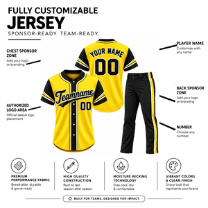 Conjunto de Uniforme de Béisbol de Alta Calidad para Adultos, Manga Corta, Impresión Sublimada, Absorbe la Humedad, 100% Poliéster, Nombre y Número del Equipo - Product Image 1