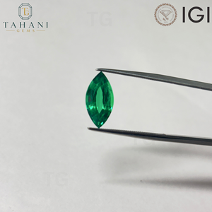 AG Lab Created Emerald Green Marquise Cut Loose Gemstones 3*6-5*10mm Sizes Guangxi Origin Hydrothermal Process - Product Image 2