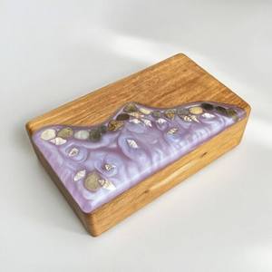 Caja de Anillos de Resina y Madera Premium – Caja Rústica Única para Anillos de Boda - Product Image 4