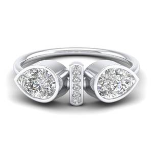 REYES Dainty Pear Cut 1.73Ct Moissanite in 925 Sterling <b>Silver</b> Engagement <b>Ring</b> For Women 14K Gold Plated <b>Statement</b> Jewelry - Product Image 5