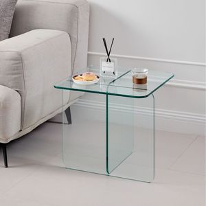 Small Tempered <b>Clear</b> Glass Night Stand Tea <b>Table</b> Coffee <b>Table</b>-Durable and Elegant SideTable - Product Image 4