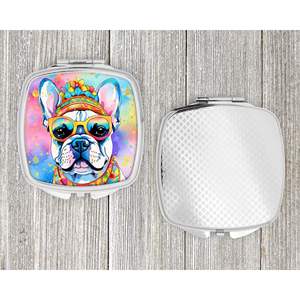 <b>French</b> <b>Bulldog</b> Hippie Dawg Compact Folding Handheld Makeup Mirror Decorative Travel Mirror for Women Girls Pocket-sized <b>Gifts</b> - Product Image 4