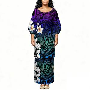 Custom Women Printed Maxi <b>Dress</b> <b>Loose</b> Fit Fashion <b>Dress</b> Elegant Long Sleeve Casual <b>Dress</b> OEM Manufacturer Supplier - Product Image 3