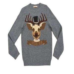 OEM Custom Men Lambswool Sweater Animal Print Crew Neck Long Sleeve Regular Fit Christmas Winter Knitwear - Product Image 1