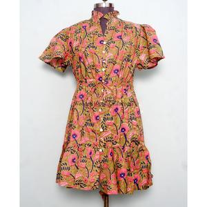 ชุดเดรสชายหาดผู้หญิงแขนสั้นยาวสั้นสไตล์ไม่เหมือนใครชุดเดรสแขนสั้นทำจากผ้าฝ้ายเนื้อนุ่มพรีเมียมสำหรับฤดูร้อน - Product Image 1