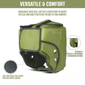 Nuevo Protector de Cabeza para Entrenamiento de Boxeo, MMA y Sanda, de Cuero Vacuno y Espuma EVA, Duradero, Transpirable y Protector - Product Image 4