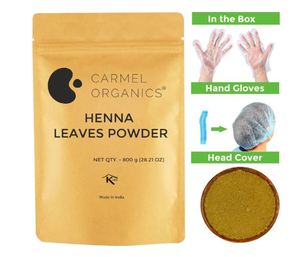 CARMEL ORGANICS Poudre de Henné Herbal 800 Grammes (Mélange de Henné, Amla, Bhringraj, Bacopa, Fenugrec, Neem) - Product Image 3