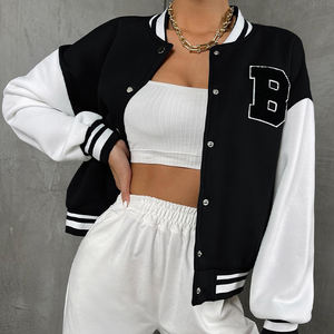 Chaqueta Varsity Corta para Mujer 2026, Chaqueta de Béisbol con Estampado de Cuero, Estilo Urbano, con Logotipo Personalizado, Venta al Por Mayor - Product Image 5