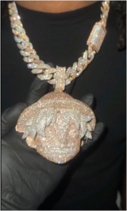 จี้หัว 3 มิติ แบบกำหนดเอง ดีไซน์หรูหรา เงินแท้ 925 ชุบทอง จี้ฮิปฮอป เครื่องประดับชั้นดี - Product Image 4