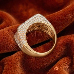Mens Gold Tone <b>Iced</b> CZ Band <b>Ring</b> Luxury Hip Hop Statement <b>Ring</b> Fashion Jewelry Gift for Men - Product Image 5