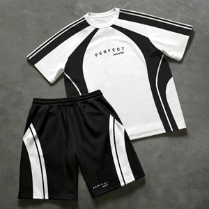 Ropa para Hombre, Nuevo Estilo 2026, Conjuntos de Camisetas Negras para Hombre, Conjuntos Deportivos para Hombre, Ropa Casual de Dos Piezas, Conjuntos de Verano, Logotipo Personalizado - Product Image 1