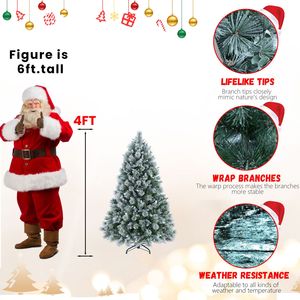 Albero di Natale Artificiale Pre-Illuminato da 120 cm, Effetto Neve, Realistico Pino Innevato per Decorazioni Interne Casa e Ufficio - Product Image 3